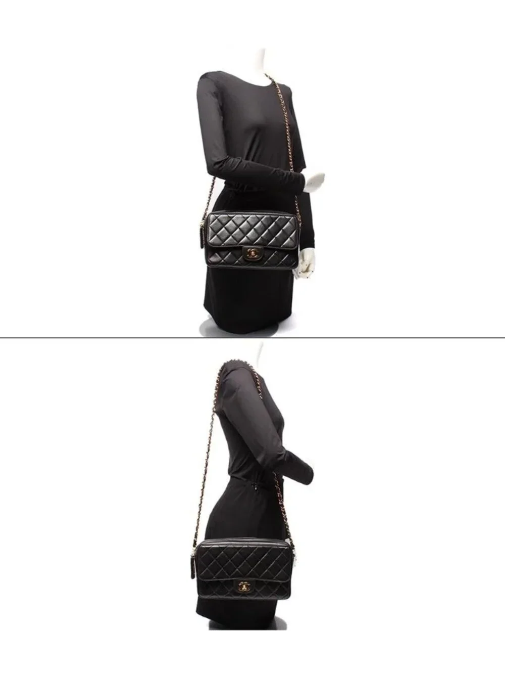 Chanel Chain Shoulder Bag Single Crossbody Gold Lambskin